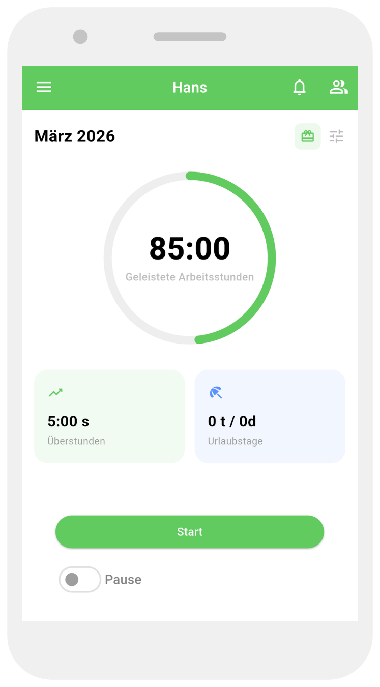 Working Timer app screenshot