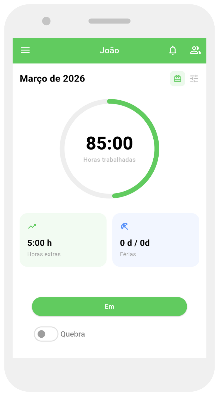 Working Timer app screenshot