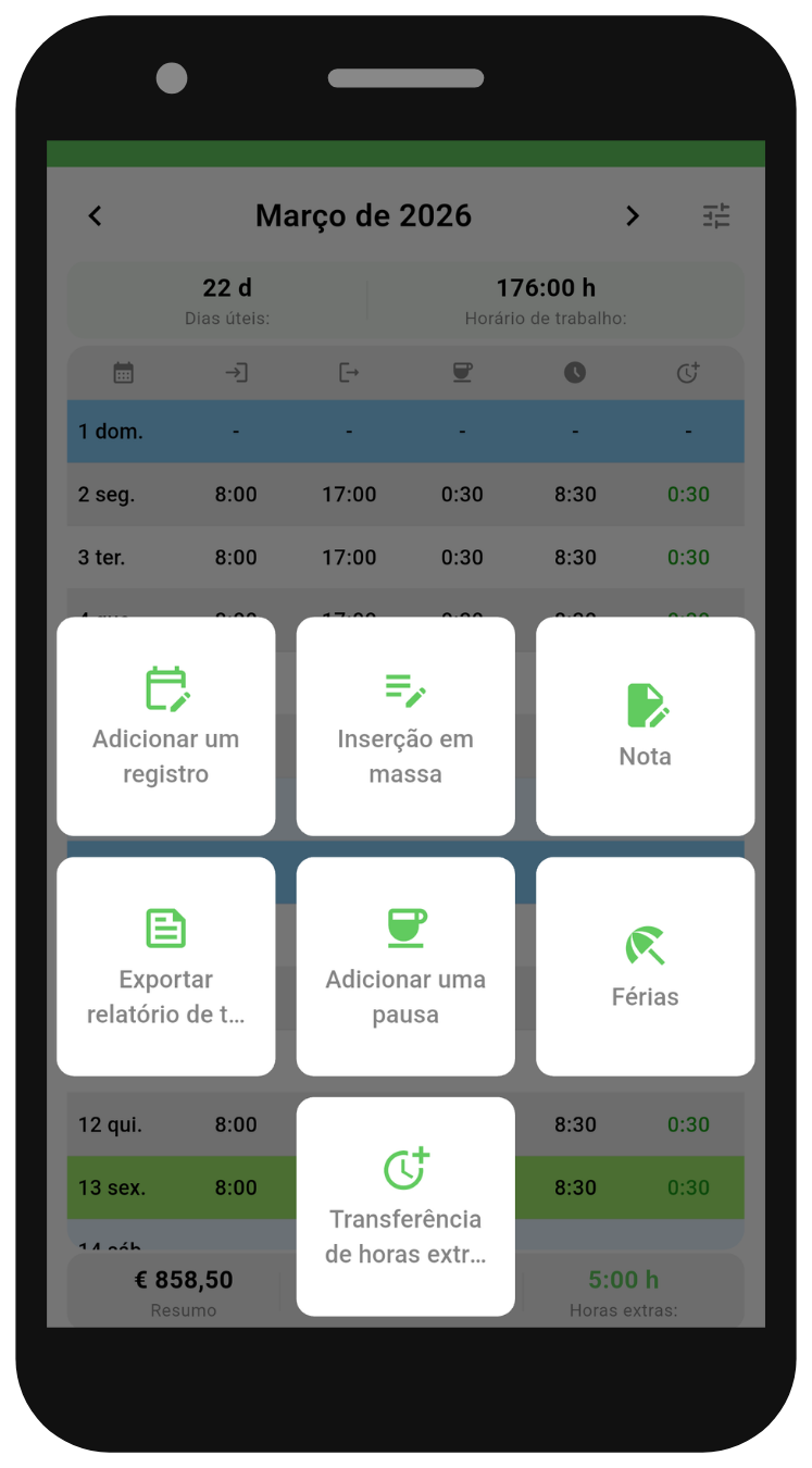 Working Timer mobile app preview