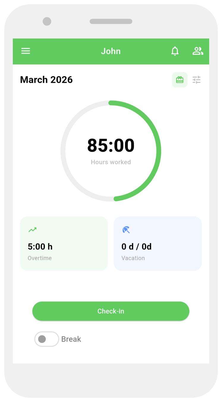 Working Timer app screenshot